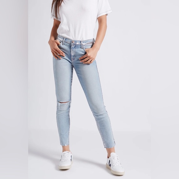 Current/Elliott Seville Knee Slit Destroy The Highwaist...